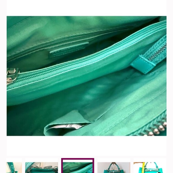 Badgley Mischka Diagonal Quilted Shoulder Bag Cobalt w/ Bridled Chain Strap NWT - Picture 9 of 11